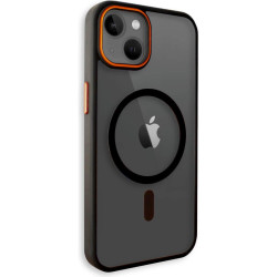 Θήκη iPhone 15 Bodycell DualTone Hybrid Case Διάφανη Σκληρή με MagSafe & TPU Bumper - Black (5206015086434)