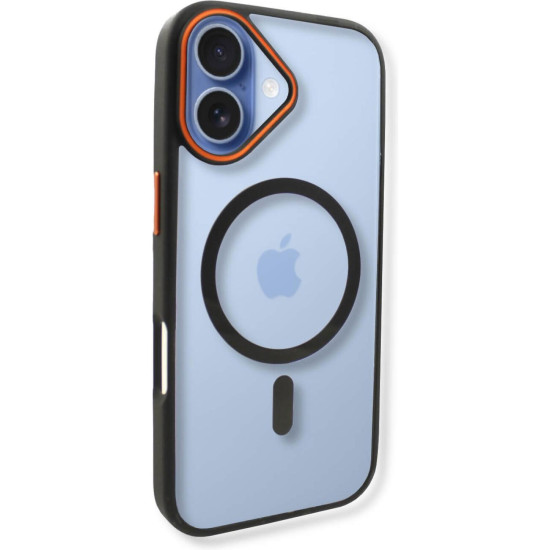 Θήκη iPhone 16 Bodycell DualTone Hybrid Case Διάφανη Σκληρή με MagSafe & TPU Bumper - Black (5206015086441)