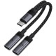 Αντάπτορας Acefast J14 2-in-1 Splitter Ήχου & Φόρτισης Type-C (Male) σε 2 x Type-C (Female) 60W - Black (6974316285823)