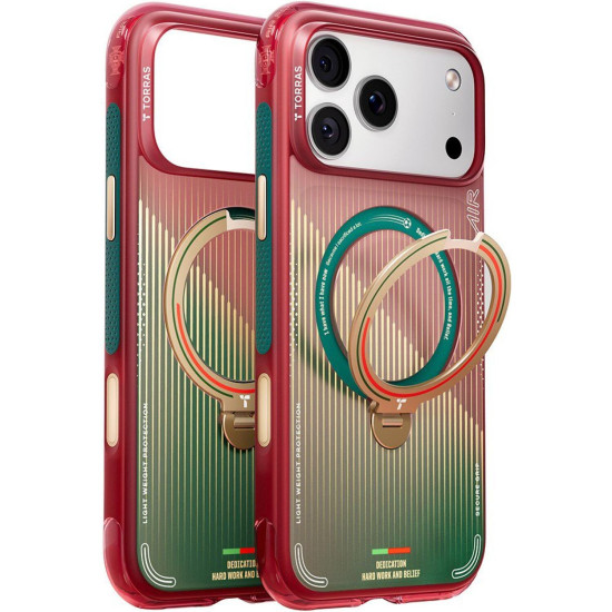 Θήκη iPhone 17 Pro Max Torras Ostand Q3 Air Ημιδιάφανη Ανθεκτική με MagSafe & KickStand - Glory Slash (6970592333845)
