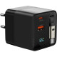 Φορτιστής Mobile Origin PW2 GaN LED Αντάπτορας με Θύρες 1 x USB-A / 1 x Type-C & Πτυσσόμενο Καλώδιο Type-C 65W - Black (MO-65WDCH-PW2)