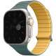 Λουράκι Apple Watch Ultra/SE/11/10/9/8/7/6/5/4 (49/46/45/44mm) Uniq Revix Evo Αναστρέψιμο Μαγνητικό από Premium Σιλικόνη - Viridian Green / Burnt Yellow (UNIQ-49MM-REVEVGRNBYEL)