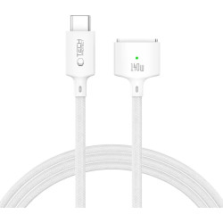 Καλώδιο Type-C Tech-Protect MMC01 UltraBoost Φόρτισης σε Μαγνητικό MagSafe 3 για MacBook με LED 200cm 140W - White (5906302323296)