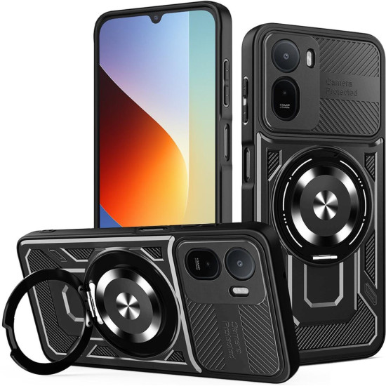 Θήκη Xiaomi Redmi A7 Pro 4G Techsuit RuggedCam Ανθεκτική με KickStand & MagSafe - Black (5949419368620)