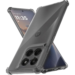 Θήκη Motorola Edge 70 Fusion Techsuit Shockproof Clear Silicone Σιλικόνης - Smoke Black (5949419367616)