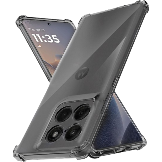 Θήκη Motorola Edge 70 Fusion Techsuit Shockproof Clear Silicone Σιλικόνης - Smoke Black (5949419367616)
