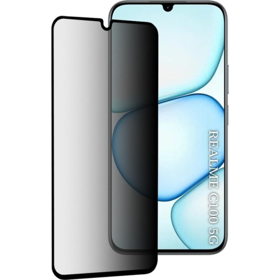Tempered Glass Realme C100 5G Techsuit 111D Privacy Full Glue Full Face Αντιχαρακτικό Γυαλί Προστασίας Απορρήτου Οθόνης - Black (5949419369481)