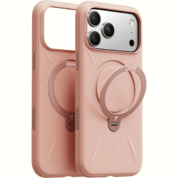 Θήκη iPhone 17 Pro Max Torras Ostand Spin Silicone Ανθεκτική με MagSafe & Περιστρεφόμενο KickStand - Blush Pink (6938075662301)