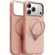 Θήκη iPhone 17 Pro Max Torras Ostand Spin Silicone Ανθεκτική με MagSafe & Περιστρεφόμενο KickStand - Blush Pink (6938075662301)