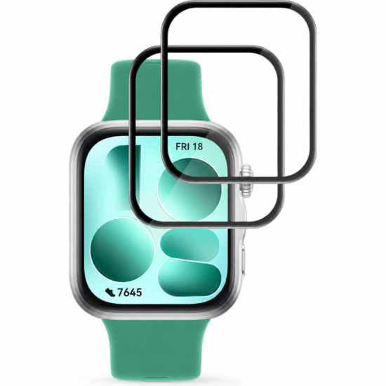Hybrid Glass Huawei Watch Fit 5 Techsuit Nano Flex Full Face Αντιχαρακτικό Υβριδικό Γυαλί Προστασίας Οθόνης 2 Τεμάχια - Black (5949419370210)