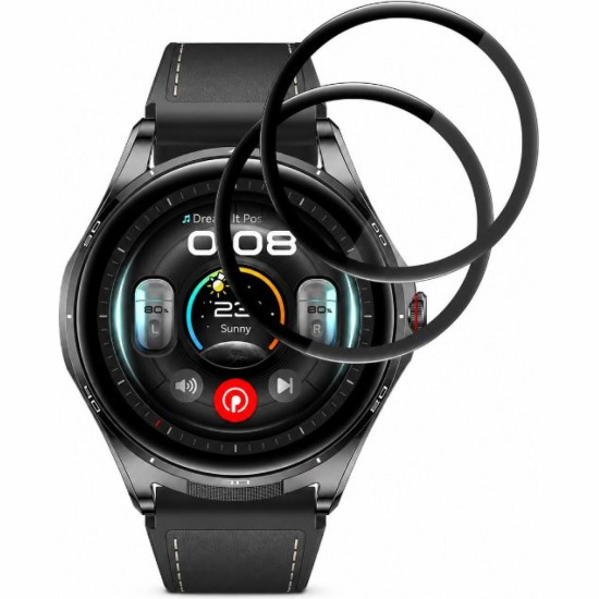 Hybrid Glass Huawei Watch Buds 2 Techsuit Nano Flex Full Face Αντιχαρακτικό Υβριδικό Γυαλί Προστασίας Οθόνης 2 Τεμάχια - Black (5949419370227)