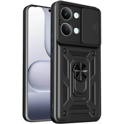 Θήκη Xiaomi Poco X8 Pro Max Bodycell Armor Slide Ανθεκτική με Κάλυμμα για την Κάμερα & Μεταλλικό Ring Holder - Black (5206015086717)