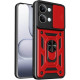 Θήκη Xiaomi Poco X8 Pro Max Bodycell Armor Slide Ανθεκτική με Κάλυμμα για την Κάμερα & Μεταλλικό Ring Holder - Red (5206015086724)