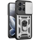 Θήκη Motorola Edge 70 Fusion Bodycell Armor Slide Ανθεκτική με Κάλυμμα για την Κάμερα & Μεταλλικό Ring Holder - Silver (5206015086649)