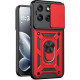 Θήκη Motorola Edge 70 Fusion Bodycell Armor Slide Ανθεκτική με Κάλυμμα για την Κάμερα & Μεταλλικό Ring Holder - Red (5206015086632)