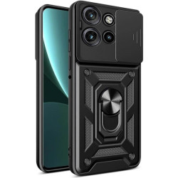 Θήκη Motorola Edge 60 Neo / Edge 50 Neo Bodycell Armor Slide Ανθεκτική με Κάλυμμα για την Κάμερα & Μεταλλικό Ring Holder - Black (5206015086595)