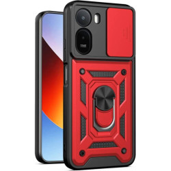 Θήκη Xiaomi Poco C81 / Poco C81 Pro Bodycell Armor Slide Ανθεκτική με Κάλυμμα για την Κάμερα & Μεταλλικό Ring Holder - Red (5206015086663)