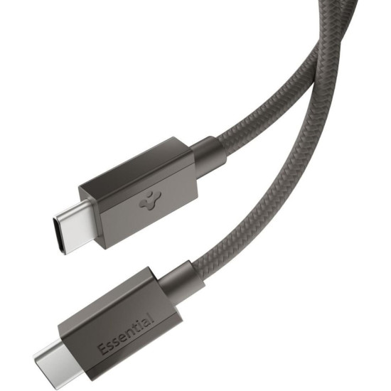 Καλώδιο Type-C Spigen Essential EB6015CC Φόρτισης & Μεταφοράς Δεδομένων σε Type-C 150cm 60W - Gunmetal (ACA10418)