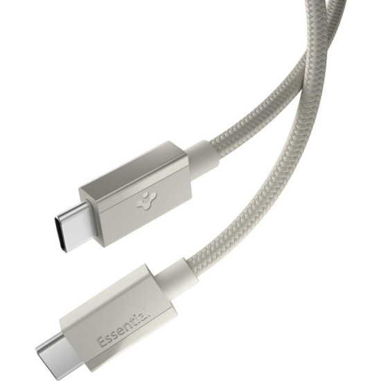 Καλώδιο Type-C Spigen Essential EB6015CC Φόρτισης & Μεταφοράς Δεδομένων σε Type-C 150cm 60W - Natural Titanium (ACA10419)