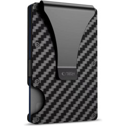 Αντικλεπτική Θήκη / Πορτοφόλι Καρτών Tech-Protect Thorn Card Wallet Σκληρή με RFID & Μεταλλικό Κλιπ - Carbon Black (5906302323869)