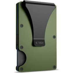 Αντικλεπτική Θήκη / Πορτοφόλι Καρτών Tech-Protect Thorn Card Wallet Σκληρή με RFID & Μεταλλικό Κλιπ - Military Green (5906302323814)