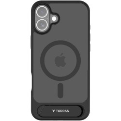 Θήκη iPhone 16 Torras Pstand Ημιδιάφανη Ανθεκτική με MagSafe & KickStand - Black (6970592332176)