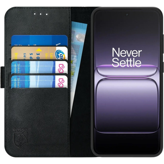 Θήκη OnePlus Nord 6 Rosso Deluxe Δερμάτινο Πορτοφόλι - Black (8719246588822)