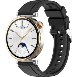 Λουράκι Smartwatch 18mm / Huawei Watch GT 4 41mm / W1 / Honor Watch S1 / Garmin Venu 2S / Vivoactive 4S Techsuit Watchband W075 Σιλικόνης - Black (5949419283794)