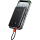 PowerBank Veger W1189 K1C Ultra Slim με Οθόνη LED & 1 x Θύρα Type-C / 1 x Θύρα USB-A / 1 x Καλώδιο Type-C 22.5W 10.000mAh - Black (6977525751790)