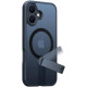 Θήκη iPhone 16 Torras Pstand Spin Case Ημιδιάφανη Ανθεκτική με MagSafe & KickStand - Black (6938075602116)