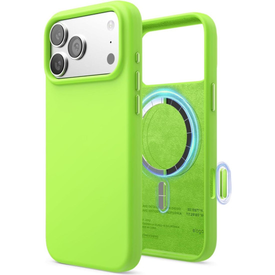 Θήκη iPhone 17 Pro Max Elago Magnetic Silicone Case Premium Σιλικόνης με MagSafe - Lime Green (ES17MSSC69PRO-LIGR)