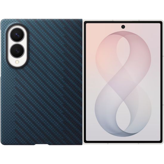 Θήκη Samsung Galaxy Z Fold8 Official Samsung Carbon Magnet Case Σκληρή με 2 x Aντιανακλαστικές Μεμβράνες Προστασίας Οθόνης - Navy (EF-KF971SNEGWW)
