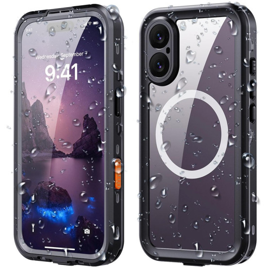 Θήκη iPhone 17 ShellBox Αδιάβροχη Full Body 360° Διάφανη Ανθεκτική με MagSafe IP68 - Black (5949419337732)