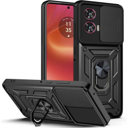 Θήκη Motorola Edge 50 Fusion Techsuit CamShield Ανθεκτική με Κάλυμμα για την Κάμερα & Μεταλλικό Ring Holder - Black (5949419165052)