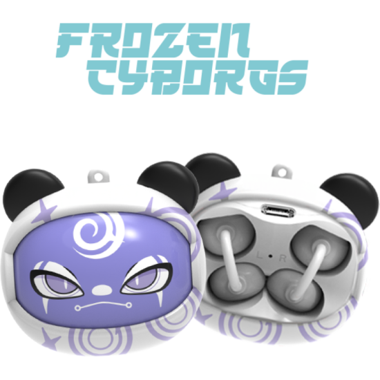 Bluetooth Ακουστικά Kiddoboo GOAT Earbuds Frozen Cyborgs Ασύρματα για Παιδιά με Θήκη Φόρτισης που Αλλάζει Φάτσα - Purple (KBG08PRL)