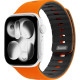 Λουράκι Apple Watch Ultra/SE/11/10/9/8/7/6/5/4 (49/46/45/44mm) Buddi Luno Μαγνητικό Σιλικόνης - Orange (8719246610868)