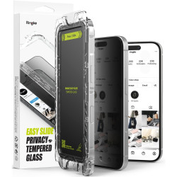 Tempered Glass iPhone 16 / 15 Ringke Easy Slide Privacy Full Face Αντιχαρακτικό Γυαλί Προστασίας Απορρήτου Οθόνης 2 Τεμάχια - Privacy (8800274960671)