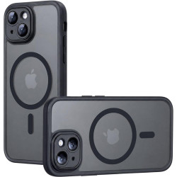 Θήκη iPhone 15 Techsuit PureFrost Σκληρή Ημιδιάφανη με MagSafe - Frosted Black (5949419321335)