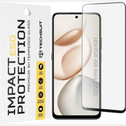 Tempered Glass Honor 400 Smart 5G/400 Smart 4G/200 Smart/90 Smart/X7d 4G/X7b 4G/X7b 5G/X7c Techsuit ESD Glass Full Face Αντιχαρακτικό Γυαλί Προστασίας Οθόνης - Black (5949419343917)