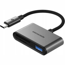Αντάπτορας Spacecase DataHub 3 in 1 Card Reader Type-C (Male) σε 1 x USB-A (Female) / 1 x MicroSD / SD (Female) - Space Grey (5905719141486)