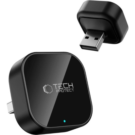 Ασύρματος Αντάπτορας Tech-Protect Ultraboost CA01 Bluetooth για Apple CarPlay & Android Auto - Matte Black (5906302323876)