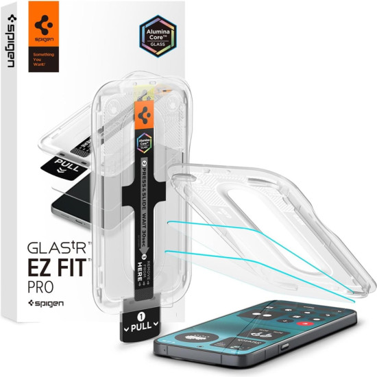 Tempered Glass Nothing Phone 4a Pro Spigen GLAS.tR EZ Fit Pro AluminaCore 10H+ Ανθεκτικό Αντιχαρακτικό Γυαλί Προστασίας Οθόνης 2 Τεμάχια - Clear (AGL11681)