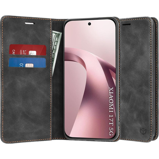 Θήκη Xiaomi 17T Techsuit Confy Cover Πορτοφόλι - Black (5949419369900)
