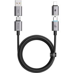 Καλώδιο USB-A / Type-C Mcdodo Cab Nexus Μαγνητικό 2 σε 2 Φόρτισης και Μεταφοράς Δεδομένων σε Type-C / Lightning 60W 120cm - Black (CA-6560)