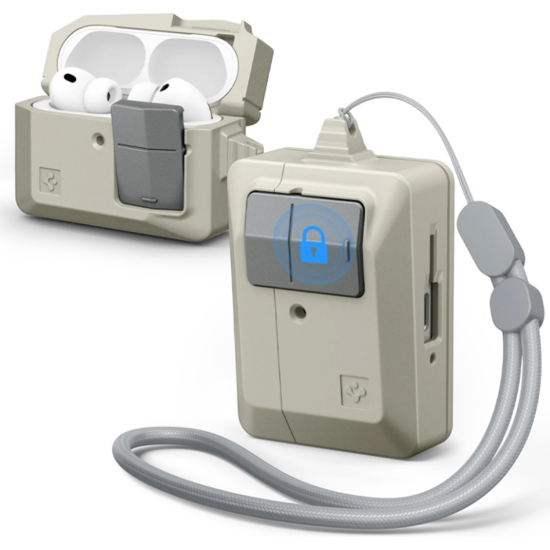 Θήκη AirPods Pro 3rd Gen Spigen Classic LS Ανθεκτική με Λουράκι Χειρός - Stone (ACS10978)