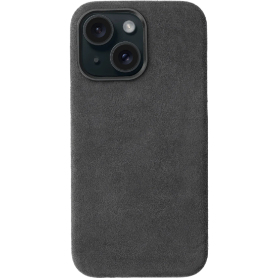 Θήκη iPhone 15 Rosso Avanti Back Cover από Premium Alcantara με MagSafe - Gray (8719246549762)