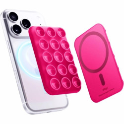 Βάση Στήριξης Elago Phone Mount για Κινητά / Smartphones με MagSafe & Βεντούζα από Σιλικόνη - Ice Red (EMSSUCTION-IRED)