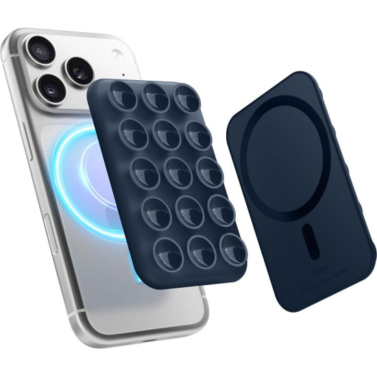 Βάση Στήριξης Elago Phone Mount για Κινητά / Smartphones με MagSafe & Βεντούζα από Σιλικόνη - Jean Indigo (EMSSUCTION-JIN)
