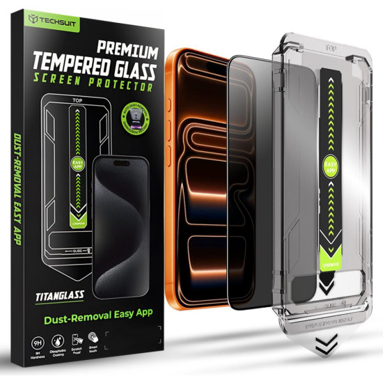 Tempered Glass iPhone 17 Pro Max Techsuit Privacy TitanGlass Full Cover Full Face Αντιχαρακτικό Γυαλί Προστασίας Απορρήτου Οθόνης - Privacy (5949419323858)