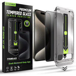 Tempered Glass iPhone 15 Pro Max Techsuit Privacy TitanGlass Full Cover Full Face Αντιχαρακτικό Γυαλί Προστασίας Απορρήτου Οθόνης - Privacy (5949419293786)